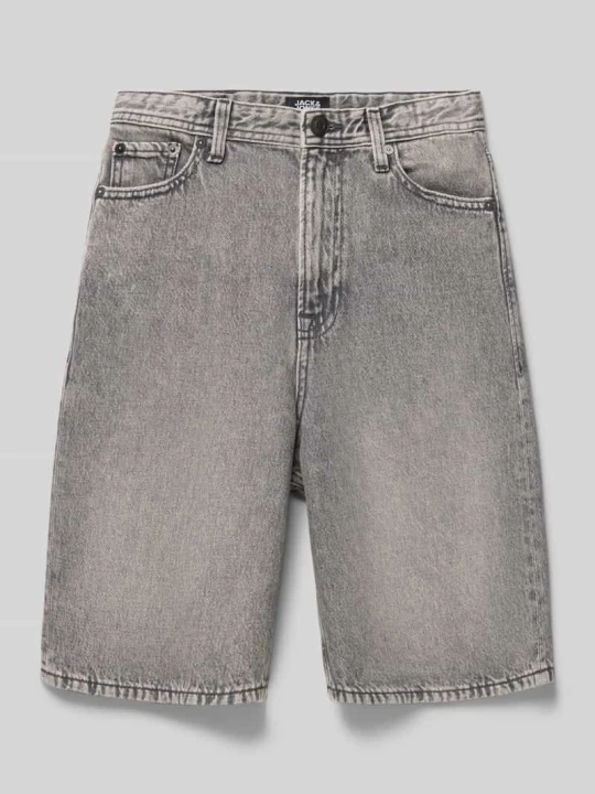 Zdjęcie produktu Szorty jeansowe z wpuszczanymi kieszeniami model 'IRON' Jack&Jones Czarny