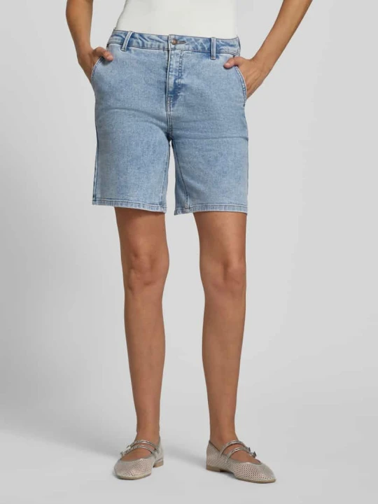 Zdjęcie produktu Szorty jeansowe z wpuszczanymi kieszeniami model 'Jane' Freequent Jeansowy niebieski