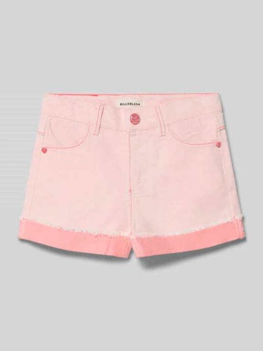 Zdjęcie produktu Szorty jeansowe z zakładką i frędzlami Billieblush Mocnoróżowy