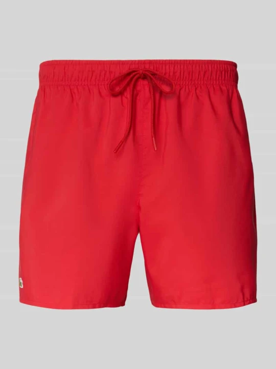 Zdjęcie produktu Szorty kąpielowe z haftowanym logo Lacoste Czerwony