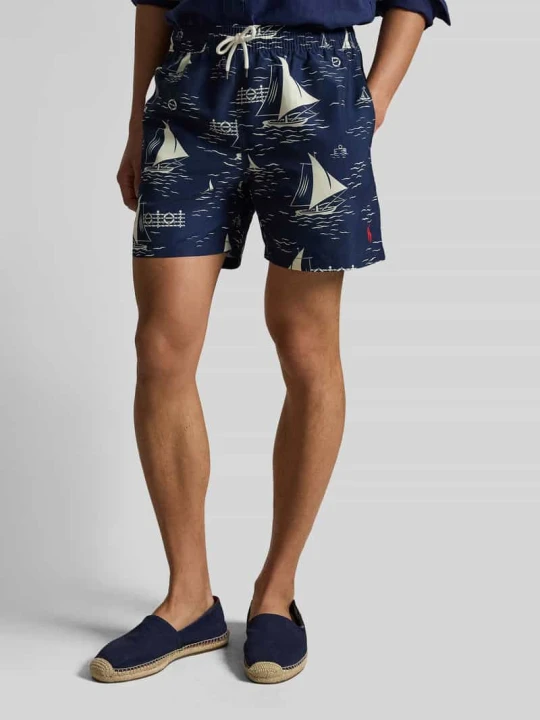 Zdjęcie produktu Szorty kąpielowe z haftowanym logo Polo Ralph Lauren Granatowy