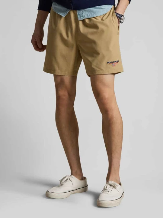 Zdjęcie produktu Szorty kąpielowe z przeszyciem z logo Polo Ralph Lauren Khaki