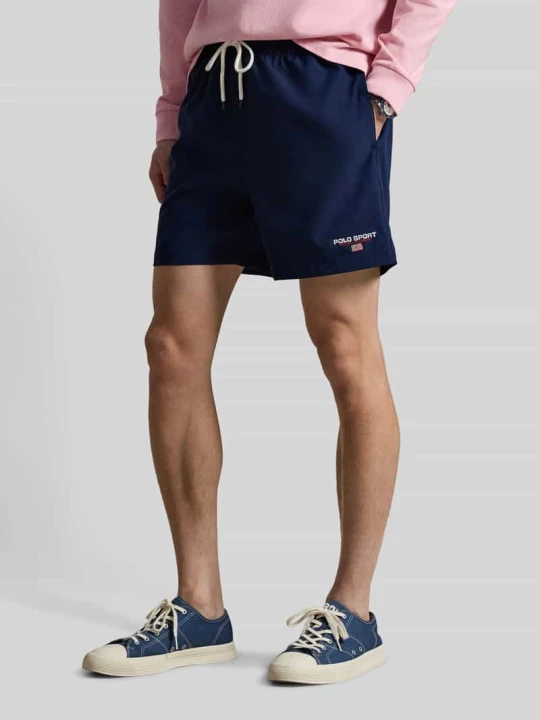 Zdjęcie produktu Szorty kąpielowe z przeszyciem z logo Polo Ralph Lauren Granatowy