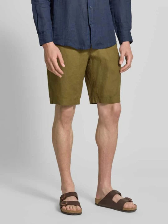 Zdjęcie produktu szorty o kroju regular fit z czystego lnu model 'RESO JOGGER' Marc O'Polo Oliwkowy