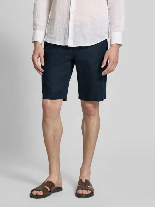 Zdjęcie produktu szorty o kroju regular fit z czystego lnu model 'RESO JOGGER' Marc O'Polo Granatowy