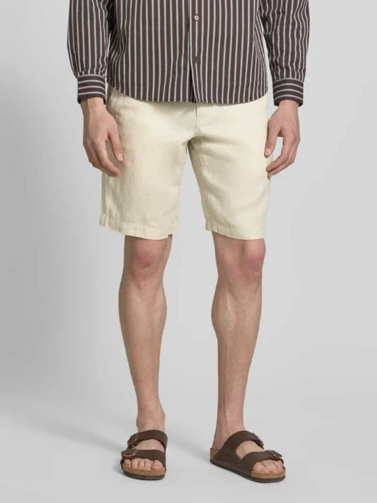 Zdjęcie produktu szorty o kroju regular fit z czystego lnu model 'RESO JOGGER' Marc O'Polo Beżowy