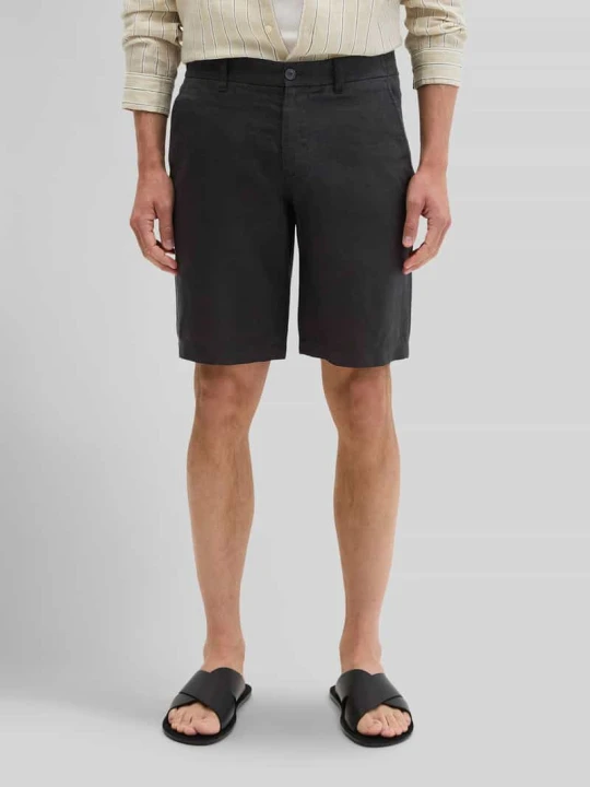 Zdjęcie produktu szorty o kroju regular fit z czystego lnu model 'RESO JOGGER' Marc O'Polo Czarny