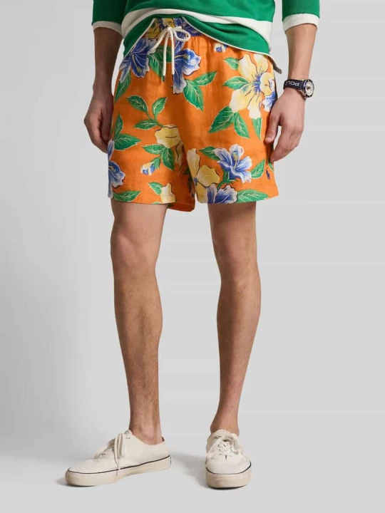 Zdjęcie produktu Spodenki kąpielowe z czystego lnu, krój regular fit Polo Ralph Lauren Pomarańczowy