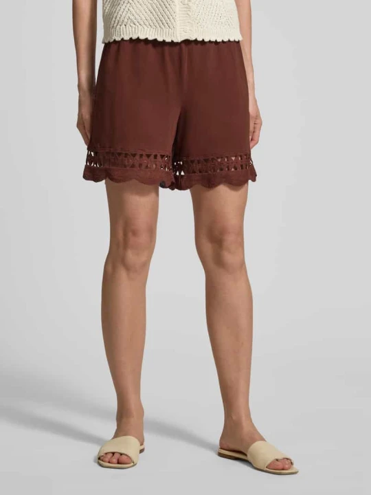 Zdjęcie produktu Szorty o kroju regular fit z czystej bawełny model 'GABBY' Vero Moda Bordowy