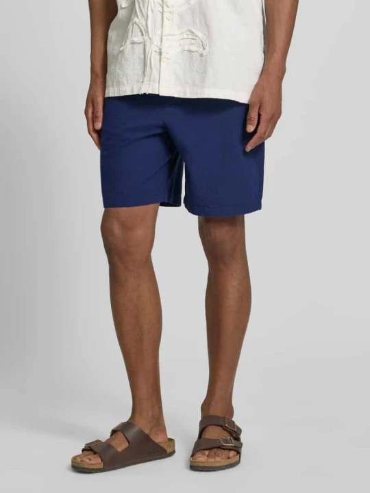 Zdjęcie produktu Szorty o kroju regular fit z czystej bawełny model 'STUART' Selected Granatowy