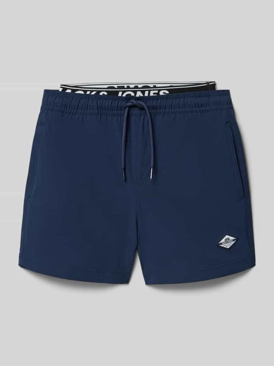 Zdjęcie produktu Krój regular fit kąpielówki z detalem z logo model 'Maui' Jack&Jones Granatowy