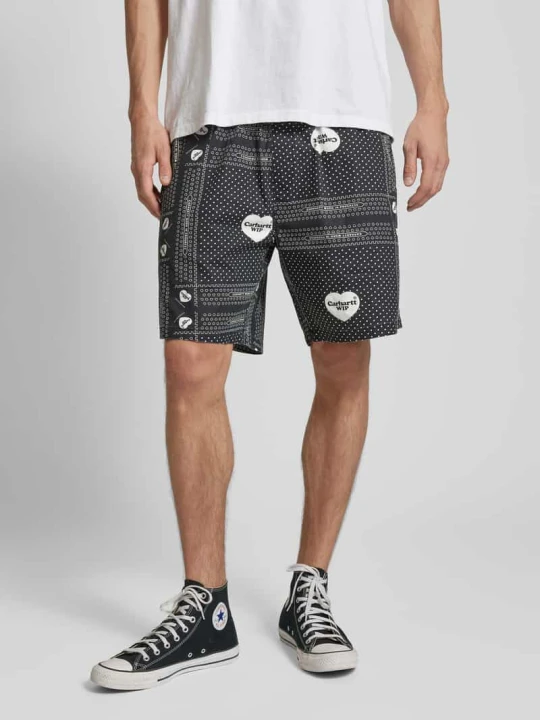 Zdjęcie produktu Szorty o kroju regular fit z elastycznym pasem model ‘HEART BANDANA’ Carhartt WIP Czarny