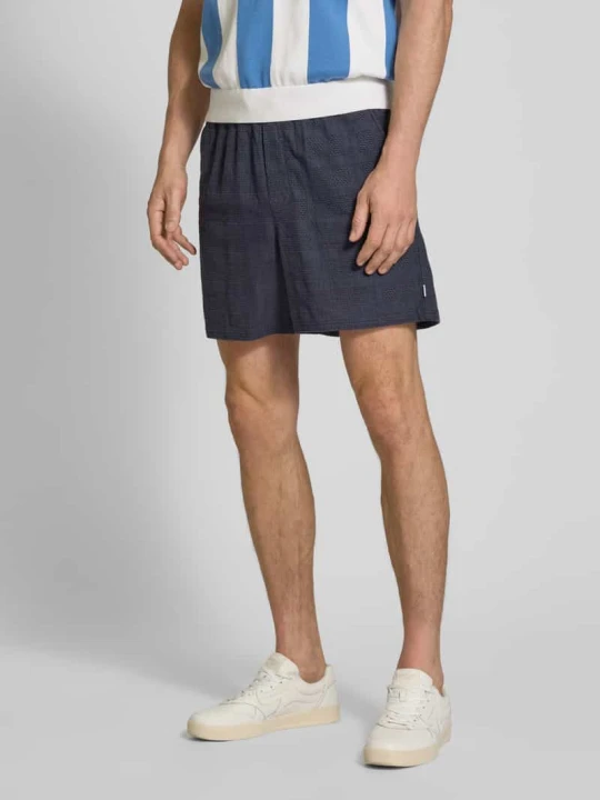 Zdjęcie produktu Szorty o kroju regular fit z fakturowanym wzorem model ‘Charlie’ Les Deux Ciemnoniebieski