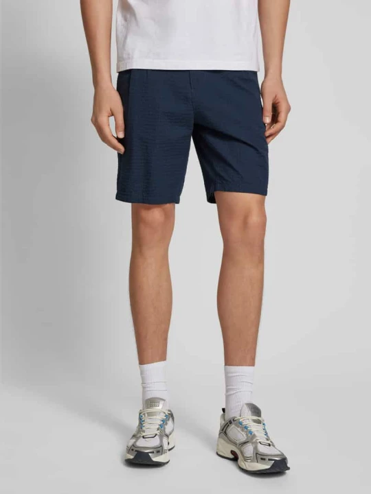 Zdjęcie produktu Szorty o kroju regular fit z fakturowanym wzorem model ‘LEO LIFE’ Only & Sons Granatowy