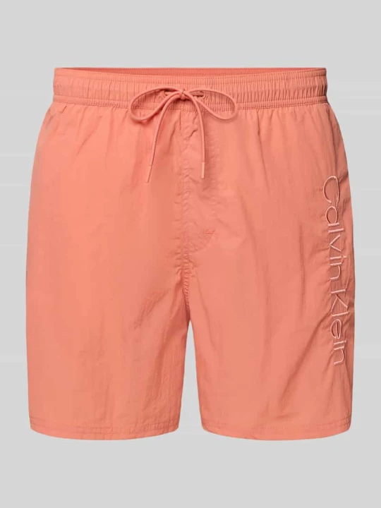 Zdjęcie produktu Szorty kąpielowe w kroju regular fit z tylną kieszenią Calvin Klein Morelowy