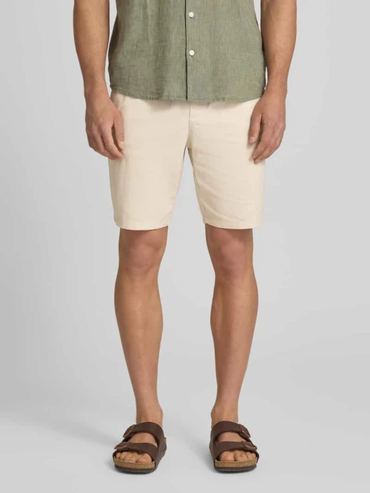 Zdjęcie produktu Szorty o kroju regular fit z mieszanki bawełny i lnu model 'LINUS' Only & Sons Beżowy
