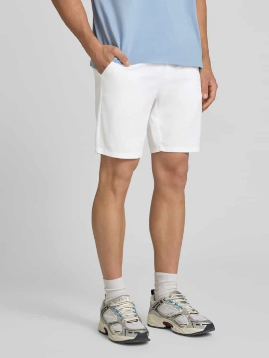 Zdjęcie produktu Szorty o kroju regular fit z mieszanki bawełny i lnu model 'LINUS' Only & Sons Biały