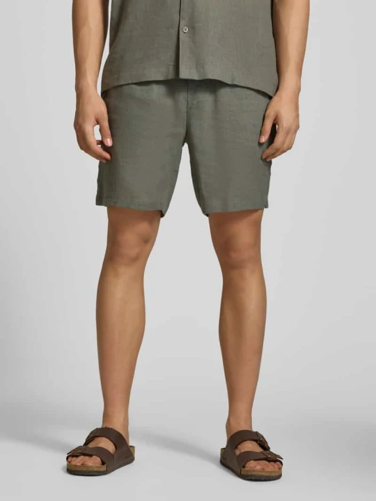 Zdjęcie produktu Szorty o kroju regular fit z mieszanki lnu i wiskozy model 'LAURENCE' Only & Sons Średnioszary