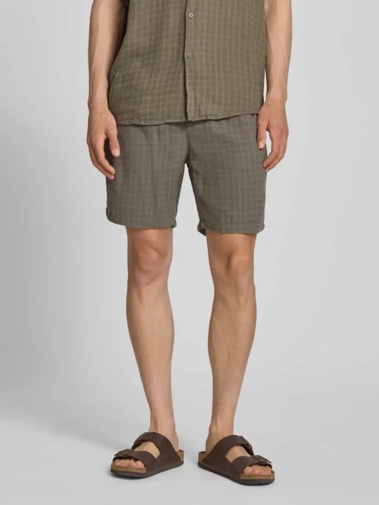 Zdjęcie produktu Szorty o kroju regular fit z mieszanki wiskozy i lnu model 'TEL LATHAM' Only & Sons Oliwkowy