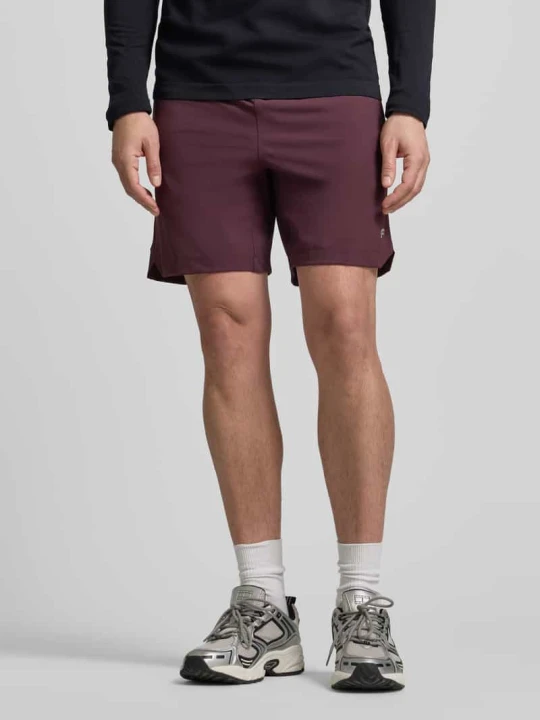 Zdjęcie produktu Szorty o kroju regular fit z nadrukiem z logo Fabletics Bordowy