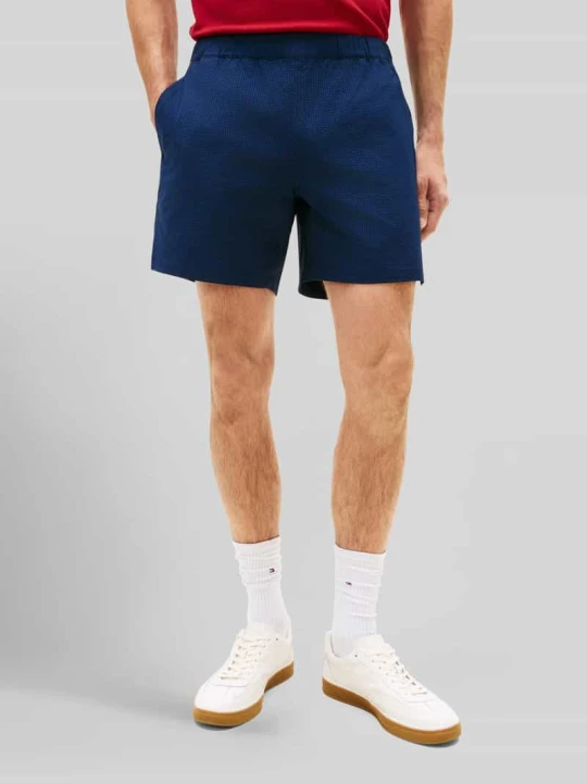 Zdjęcie produktu Szorty o kroju regular fit z seersucker model 'DOVER' Tommy Hilfiger Ciemnoniebieski