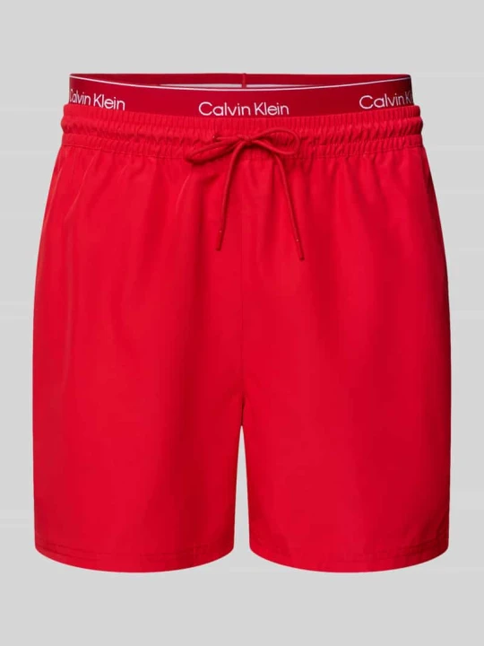 Zdjęcie produktu Szorty kąpielowe w kroju regular fit z wbudowanymi slipami Calvin Klein Czerwony