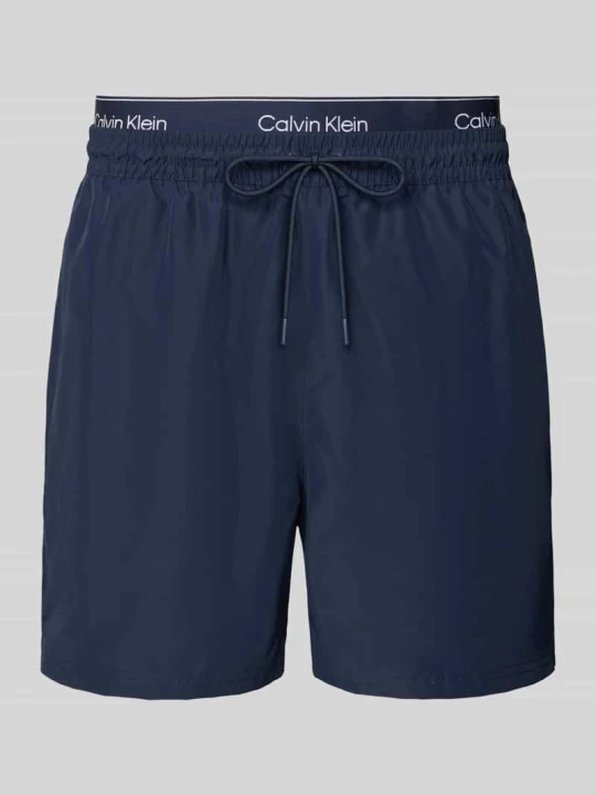 Zdjęcie produktu Szorty kąpielowe w kroju regular fit z wbudowanymi slipami Calvin Klein Granatowy