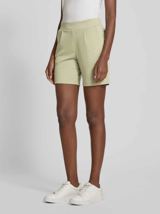 Zdjęcie produktu Szorty o kroju regular fit z zakładkami w pasie model ‘Kate’ Ichi Trzcinowy