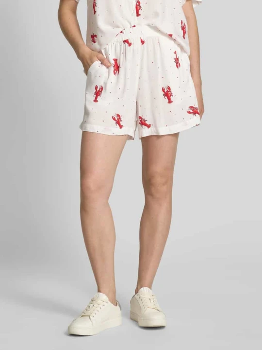 Zdjęcie produktu Szorty o kroju relaxed fit z czystej wiskozy model ‘NYA’ Pieces Biały