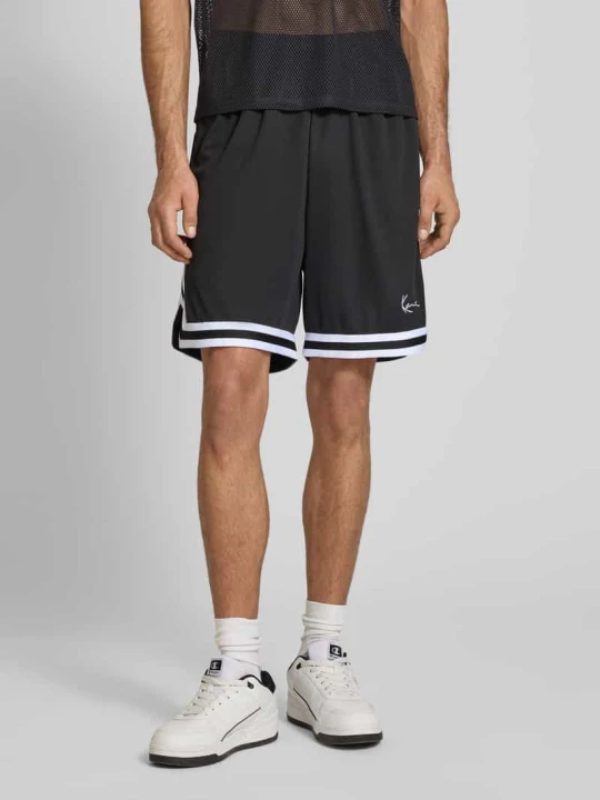 Zdjęcie produktu Szorty o kroju relaxed fit z wyhaftowanym logo Karl Kani Czarny