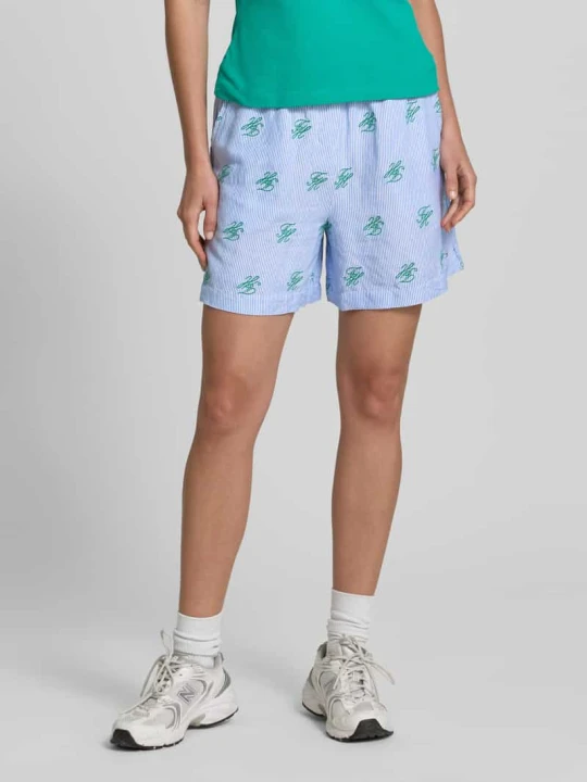 Zdjęcie produktu Szorty o kroju relaxed fit z wyhaftowanym logo z mieszanki lnu Tommy Hilfiger Jasnoniebieski