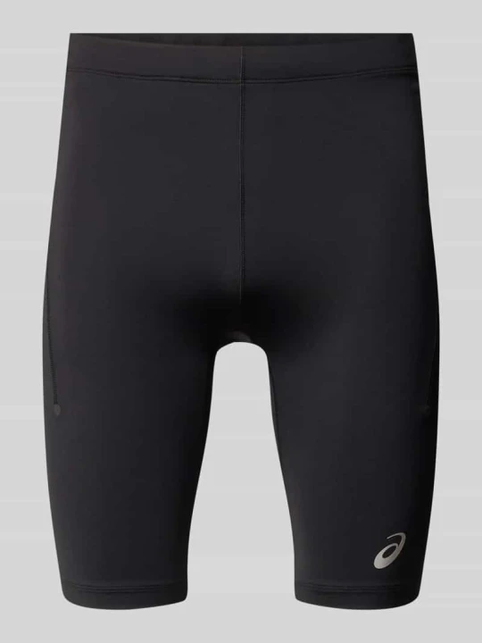 Zdjęcie produktu szorty o kroju slim fit z nadrukiem z logo Asics Czarny