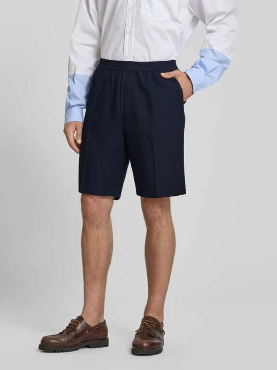 Zdjęcie produktu Szorty o kroju straight fit z mieszanki lnu Filippa K Granatowy