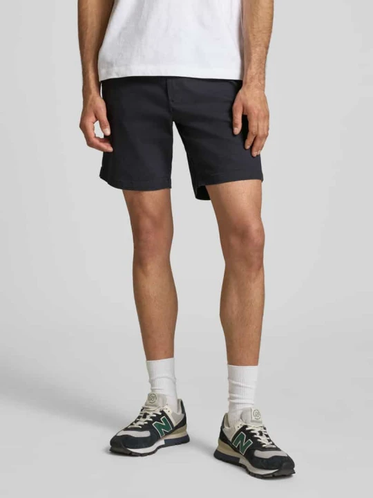 Zdjęcie produktu Szorty o kroju straight fit z odpinanym paskiem model 'Adam' Jack&Jones Ciemnoniebieski