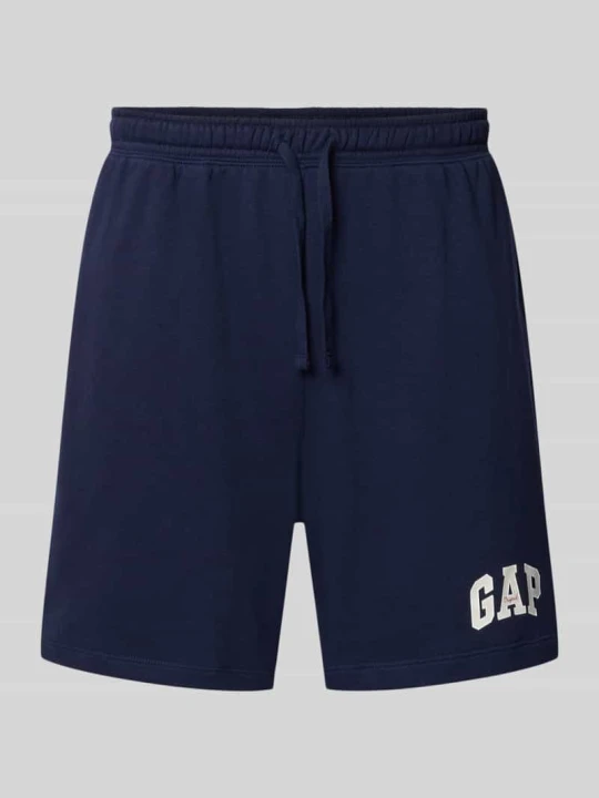 Zdjęcie produktu Szorty o kroju straight fit z wyhaftowanym logo model 'Arch' GAP Granatowy