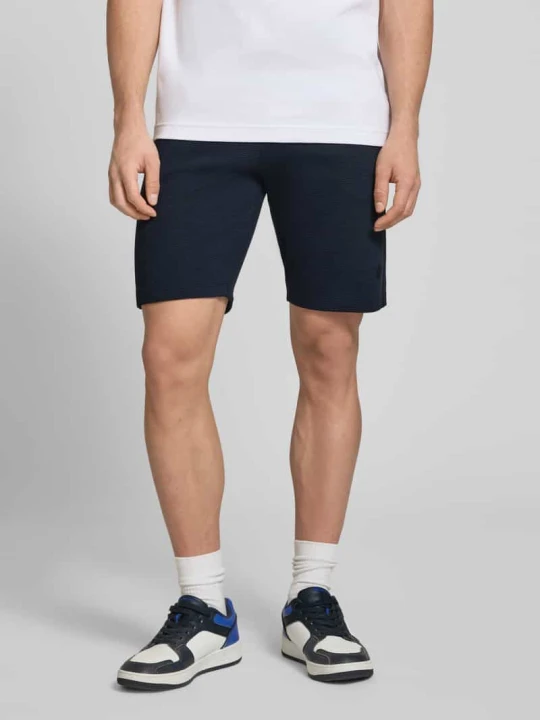 Zdjęcie produktu Szorty dresowe o kroju regular fit z wyhaftowanym logo model 'Fillip' Blend Granatowy