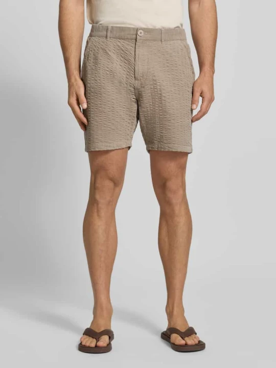 Zdjęcie produktu Szorty o kroju straight fit ze strukturalnym wzorem Jake*s Gliniany