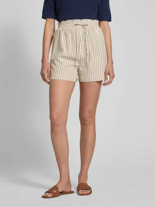 Zdjęcie produktu Szorty o luźnym kroju z mieszanki wiskozy i lnu model ‘MYMILO’ Vero Moda Piaskowy