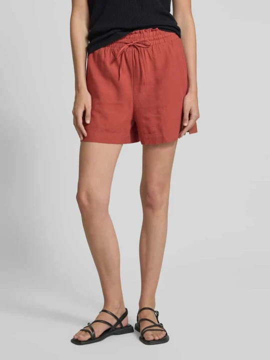 Zdjęcie produktu Szorty o luźnym kroju z mieszanki wiskozy i lnu model ‘MYMILO’ Vero Moda Jasnoczerwony