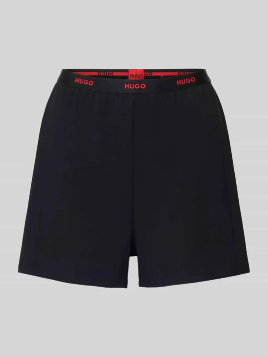 Zdjęcie produktu Szorty od piżamy o kroju relaxed fit z mieszanki bawełny model ‘HUGO ID SHORTS’ Czarny