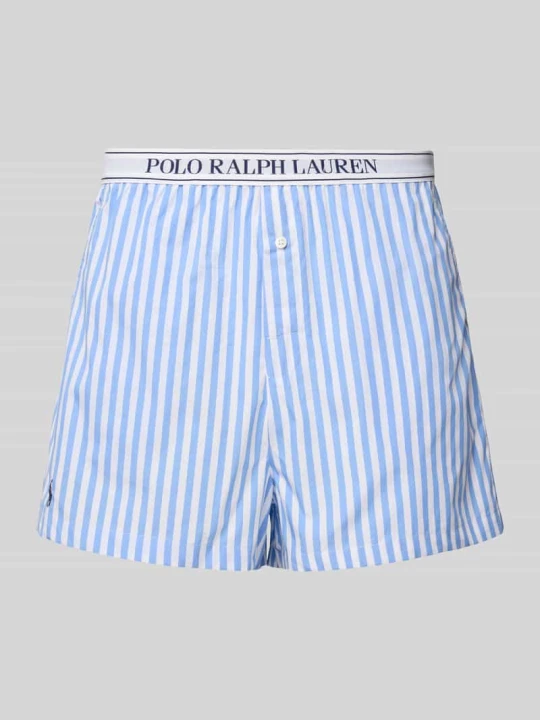 Zdjęcie produktu Szorty od piżamy z elastycznym paskiem z logo Polo Ralph Lauren Jasnoniebieski