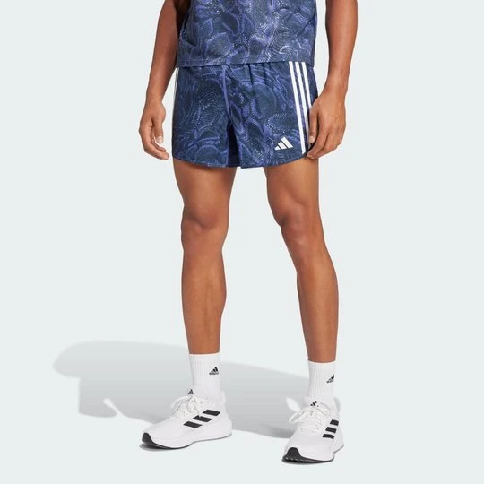 Zdjęcie produktu Szorty Own the Run Excite Allover Print AEROREADY Adidas Semi Cobalt Blue