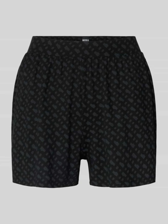 Zdjęcie produktu Szorty piżamowe z mieszanki wiskozy w kroju regular fit model 'B LOGO SHORTS' Boss czarny