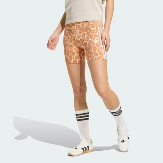 Zdjęcie produktu Szorty Seasonal Essentials Leopard Print Biker z 3 paskami Adidas