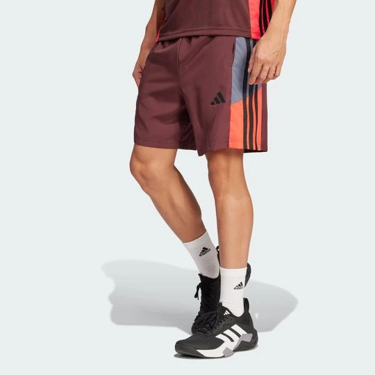 Zdjęcie produktu Szorty Train Essentials Seasonal Colorblock Adidas Aurora Ruby