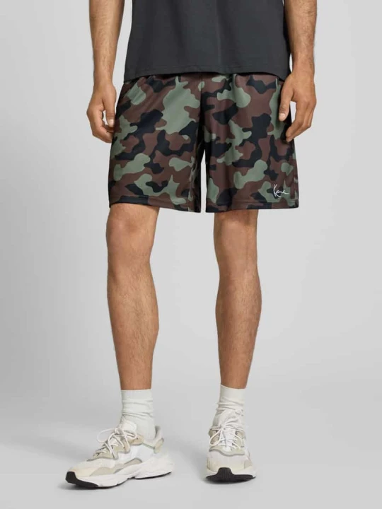 Zdjęcie produktu Szorty w kroju regular fit z elastycznym pasem Karl Kani Khaki melanż