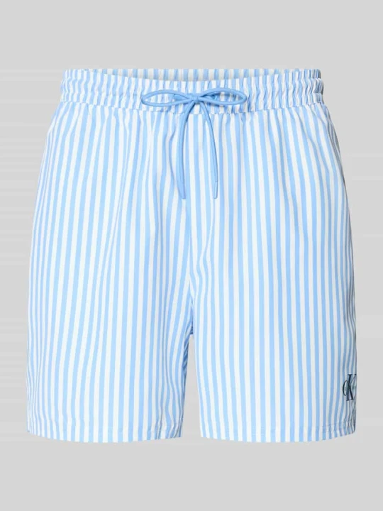 Zdjęcie produktu Szorty kąpielowe w kroju regular fit z nadrukiem logo Calvin Klein Jasnoniebieski