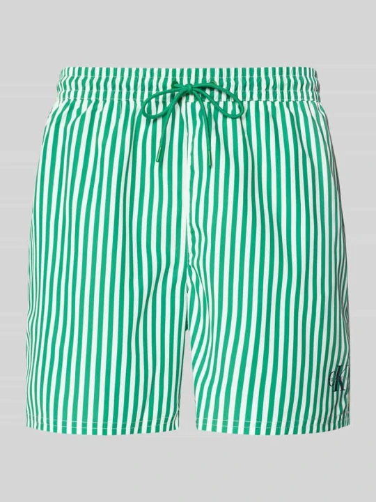 Zdjęcie produktu Szorty kąpielowe w kroju regular fit z nadrukiem logo Calvin Klein Zielony