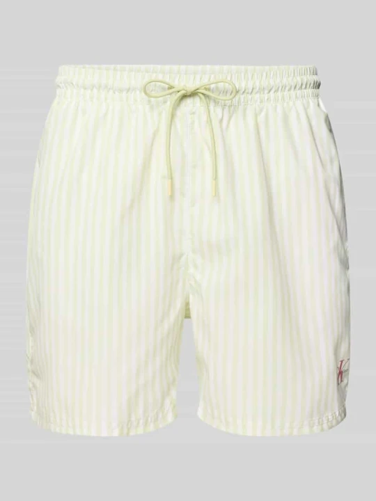 Zdjęcie produktu Szorty kąpielowe w kroju regular fit z nadrukiem logo Calvin Klein Jasnożółty