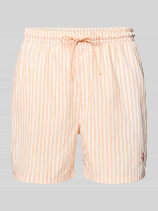 Zdjęcie produktu Szorty kąpielowe w kroju regular fit z nadrukiem logo Calvin Klein Morelowy